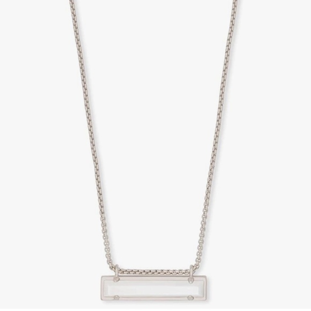 Kendra Scott RHODIUM - IVORY MOTHER OF PEARL  long bar